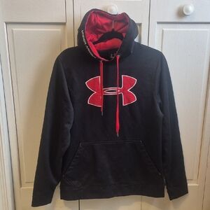 Under Armour Men's Black Hoodie with Red Logo